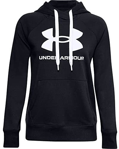 Under Armour Women's Rival Fleece Logo Aufwärmoberteil, Black, Large
