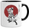 Red Sun Zoro Action - tazza tazze da caffè Mug regalo Son Ruffy Luffy Zoro Saitama One Dragon Master Goku Ball Vegeta Zoro Piece Db, Farbe2:Bianco