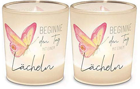 La Vida Windlicht+Teelicht 6x6cm Für Dich Schmetterling