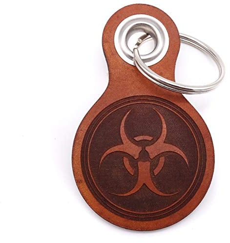 Samunshi® Odins DREI Hörner Schlüsselanhänger Leder Gravur Motiv für Männer und Frauen Individuell Schlüssel Anhänger Geschenk 8x4,8cm Cognac braun/graviert