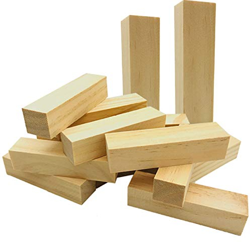 Bloques de Talla de Madera Fycooler 14pcs Kit de Talla de Madera, para Tallar Madera Kit de Hobby - Bloques de Tallado de Madera de tilo Kit de Tallado en Madera Premium para Principiantes