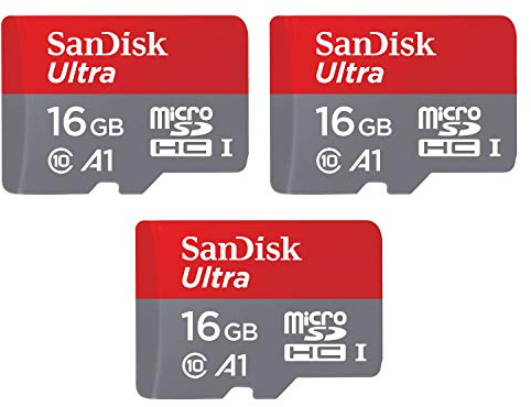 SanDisk Ultra Scheda di Memoria MicroSDHC + App Memory Zone, con Prestazioni App A1 Fino a 98 MB/Sec, UHS-I, Classe 10, U1, Confezione da 3, Triple Pack, 16GB