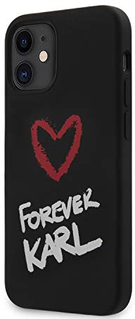 Karl Lagerfeld KLHCP12SSILKRBK Silicone Forever Karl Hülle für iPhone 12 Mini 5,4 schwarz
