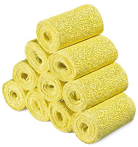 Navaris Gipsbinden 10er Set Gipsabdruck Babybauch - Gips Abdruck Babybauch Gipsabdruck Set - Abdruck Binden 10 x 300 cm - Gipsrollen Gipsbinden zum Basteln - Schnelltrocknend Gelb