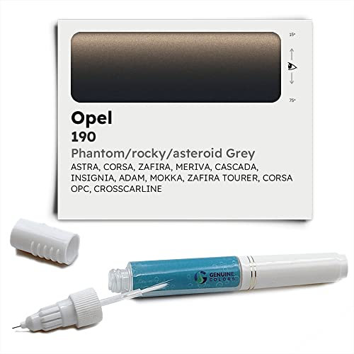 Genuine Colors Lackstift Phantom Rocky Asteroid Grey 190 für Opel Grau Astra Corsa Zafira MERIVA Cascada Insignia ADAM Mokka Tourer OPC CROSSCARLINE