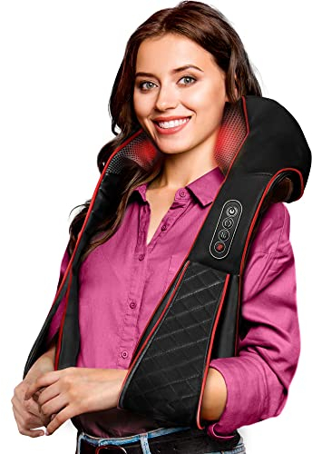 Shiatsu Nackenmassagegerät mit Wärme Neck Relax Massagegerät Rücken Nacken Schulter Massageroller Nackenmassage Rückenmassagegerät Nackenschmerzen Massagegeräte Neckrelax Massagegerät