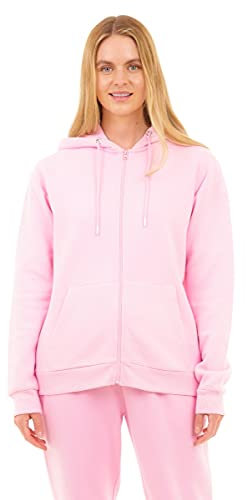 M17 Donna, Rosa Felpa Cappuccio e Zip Riciclata (M, M