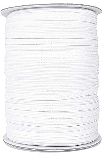 200 Metros Cinta Elástica de Costura, 5 Anchos para Elegir, Goma Elástica para Coser, Elástico Para Ropa, Manualidades, Hogar, Blanco, (6mmX200M, 101)
