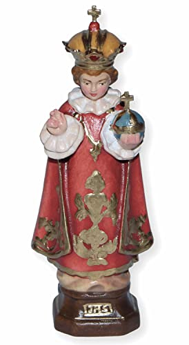 Dolfi Heiligenfigur Prager Jesuskind Jesulein H 12 cm Holz geschnitzt Holzfigur Holzstatue Statue aus Ahornholz