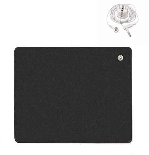 Generic Erdungsmatte Erdungs-Mauspad mit 4,6 m Erdungskabel 25x30 cm Erdungs-Universalmatte für Schreibtisch-Couch-Bett, Schwarz