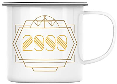 Tazza in metallo smaltato, personalizzabile, anno 20
