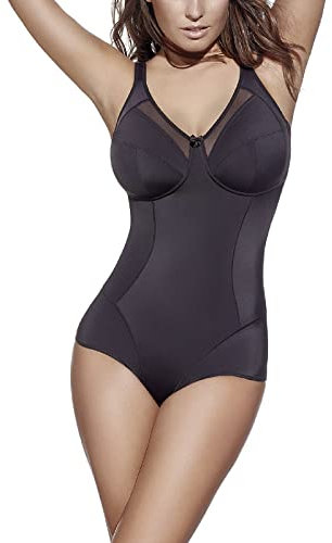 Selene 1 Pezzo Body Control Agata Senza Ferretto in Microfibra- Coppa C, Nero 5