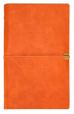 SagaSave Leder Notizbuch, A5 / A6 / B5 Schreib-Notizbuch 6 Löchern Nachfüllbares Tagebuch Reisetagebuch 100 Seiten zum Schreiben und Zeichnen, Orange