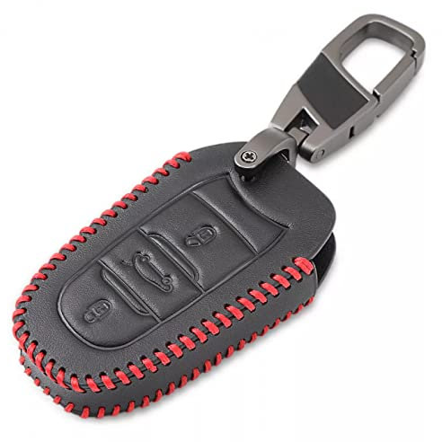 Étui à clés de Voiture en Cuir Housse de Protection à Distance Sac Coque Porte-clés Accessoires pour Peugeot 308 408 508 2008 3008 4008 5008