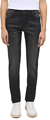 MUSTANG Damen Jeans Crosby Relaxed Slim Fit - Schwarz - Black Denim W26-W46, Größe:28W / 32L, Farbvariante:Black Denim 4000-702