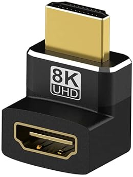 JBSTK 8K HDMI Winkelstecker 270 Grad, HDMI Verbinder 2.1, Stecker auf Buchse, HDMI 270 Grad Winkeladapter Vergoldet,8K@60Hz / 4K@120Hz, eARC, HDR, Dolby für Wandmontage TV/Laptop/Roku Stick/PS5