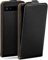 moex Flip Case für Google Pixel 6a Hülle klappbar mit 360 Grad Schutz, Handyhülle mit Displayschutz, PU Leder Handytasche Lederhülle, Flip Case Cover Klapphülle, Schwarz