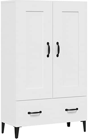 vidaXL Highboard Sideboard Kommode Schrank Anrichte Beistellschrank Mehrzweckschrank Hochschrank Standschrank Weiß 70x31x115cm Holzwerkstoff