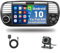 Hikity Android Car Radio Stereo for Fiat 500 2007-2015, 7 Inch Touch Screen Car Radio Bluetooth with GPS Navigation WiFi FM RDS Radio Dual USB AHD Backup Camera Mirror Link Canbus + Microphone-1+32G