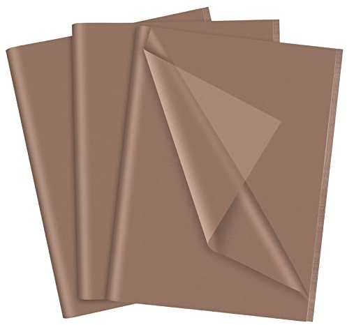 NEBURORA Braunes Seidenpapier Für Geschenktüten 60 Blatt Braunes Seidenpapier Bulk 35 x 50 cm Dunkelbraunes Geschenkpapier Für Geschenkverpackungen Füller Kunsthandwerk DIY Geburtstag Hochzeit Urlaub