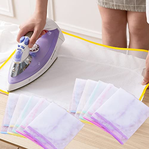 BSITSSS 10 Piezas Paños de Planchar, Almohadilla De Tela De Planchar Paño Malla de Protector de Planchado Lavable Almohadillas de Planchado para Fácil Planchado y Protección, Color Aleatorio 60*40cm