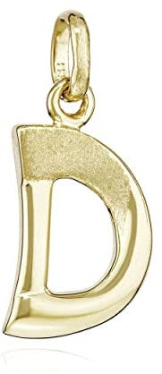 NKlaus Kettenanhänger Buchstabe D 333 Gelb Gold 8 Kt teilmatt 15x9mm Alphabet Amulett 13297
