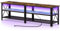 Clikuutory - Moderno soporte de TV de metal de 71 pulgadas con luces LED y tomas de corriente para televisores de 50, 60, 65, 70, 75, 80 pulgadas, 3 niveles con centro