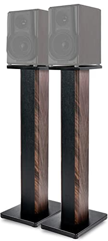 35.4 Inch (90CM)- Pair- Wood Speaker Stands for Home-Cinema HiFi Desktop and Satellite Speakers Monitor Stands, Enhanced Audio Listening Experience for Home Theaters