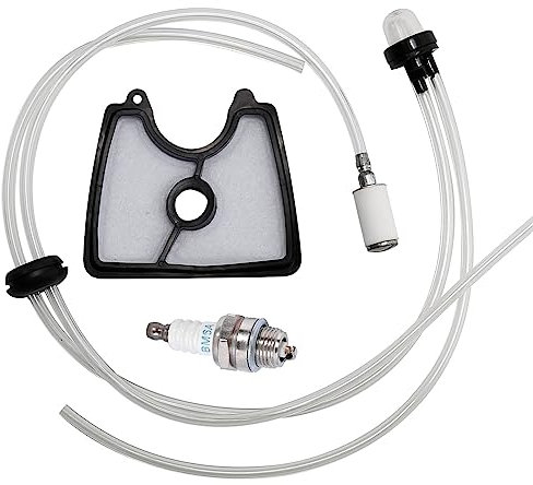 Hoypeyfiy 581798001 Fuel Line Filter Grommet Primer Bulb kit Spark Plug Replacement for Husqvarna 125B 125BX 125BVX Handheld Leaf Blower with Fuel Filter Spark Plug
