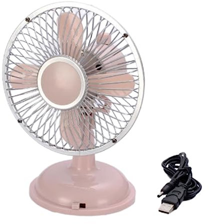 predolo Mini-Schreibtischventilator, persönlicher tragbarer Ventilator, wiederaufladbar über USB, für den Innenbereich, 2 Geschwindigkeiten, Tischventilator, Hell-Pink