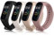 4 Pcs Bracelet pour Xiaomi Mi Band 4/ Xiaomi Mi Band 3, Bracelet Silicone Souple Respirant Nouvelle Couleur pour Mi Band 4/ Mi Band 3 (Noir/Rose/Starlight/Violet Fumée)