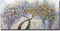Fokenzary Peint à la main abstrait moderne fleurs épaisses effet 3D couteau peinture sur toile encadrée prête à accrocher (50x100 cm)