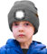 ATNKE Kids LED Beleuchtete Mütze mit Licht,Wiederaufladbare USB 4 LED Laufmütze Extrem Heller Lampe Winter Warme Stricken Mütze Großartig Geschenke für Jungen und Mädchen/Grey