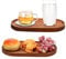 Nizirioo 2 bandejas de madera de acacia: bandeja decorativa con borde elevado, bandeja de servir de madera, ovalada, tabla de madera para cocina, ideal para postres, pasteles, aperitivos, pan, carne,