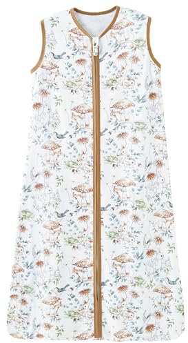 Chilsuessy Gigoteuse pour bébé et enfant - Gigoteuse sans manches - Pour l'été et le printemps - 100 % coton - Forêt de contes de fées - 130 cm - Taille enfant 130 à 150 cm