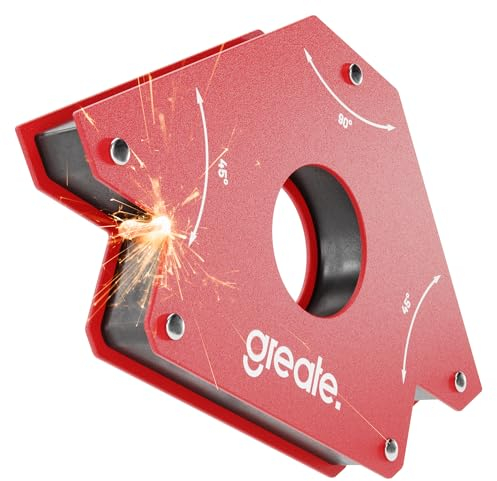 greate Schweißmagnet 33kg Tragkraft - Magnetwinkel Schweißwinkel mit 45°, 90° & 135° - Robuster Schweissmagnet mit starker Haftkraft - Schweiss Magnet, Schweisswinkelmagnet, Schweißen Zubehör