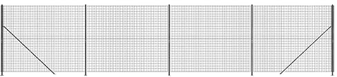 vidaXL Maschendrahtzaun, Gartenzaun mit Bodenflansch, Drahtzaun Zaun mit PVC-Beschichtung, Metallzaun Komplettset Zaunset, Anthrazit 2x10 m