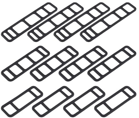 LT Easiyl 12pcs Bicycle Black Stretchable Silicone Strap Bike Fixed Silicone Strap for Bicycle Headlights Taillights Car Driving Recorders