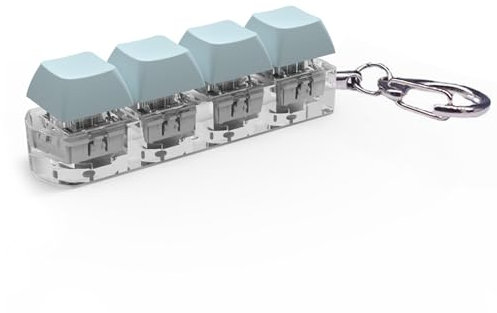 Keyboard Fidget Toy, 4-Button Fidget Keyboard Keychain, Finger Mechanical Keyboard Funny Click Button, Desk Toys, Exercise Wrist & Stress Relief Toys for Adults Kids, ADHD Toys, Gift for Boys Girls