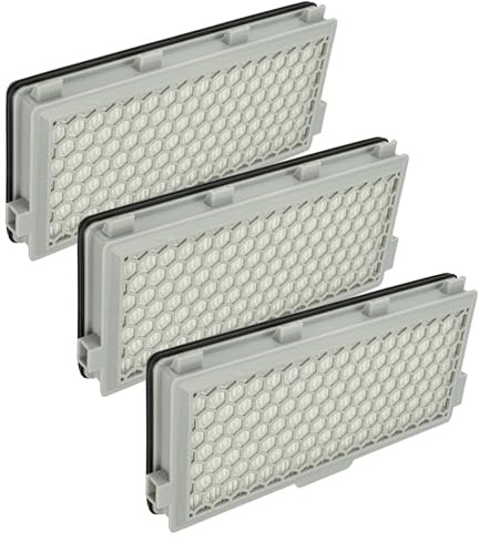 vhbw 3x Staubsaugerfilter kompatibel mit Miele S6780 | S711, S6730, S8000 - S8930, S6760, S71, S6790 Staubsauger - HEPA Abluft-Filter Weiß