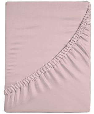 Lenzuolo Sotto Con Angoli Per Letto Matrimoniale, Lenzuolo Sotto Con Angoli Tinta Unita, Elasticizzato sui 4 Lati, 100% Jersey di Cotone, 170/180x190/200 cm, Rosa