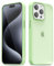 oakxco for iPhone 15 Pro Case Clear Hard Shell, Slim Thin Matte Transparent Plastic Cover & Protective Soft Silicone Rubber TPU Bumper, Girly Cute Phone Case for Women Girls, Light Green