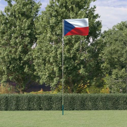 Home Items, Tschechische Flagge und Stange, 5,55 m, Aluminium, Anzugmöbel