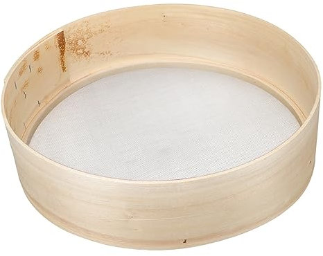 SHOWERORO Colador De Harina De Madera Malla Fina Herramienta Multiusos para Repostería y Cocina Filtro para Tamizar Harina Azúcar y Polvo Cacao