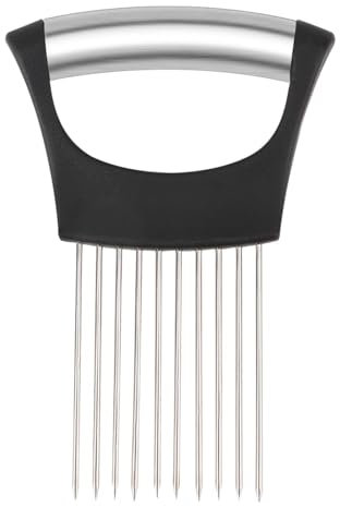 Onion Slicer Holder Stainless Steel Vegetable Cutter Lemon Cutter for Slicing Food Slicer Assistant Tool Kitchen Utensils for Potato Tomato Avocados Eggs Fruit Meat