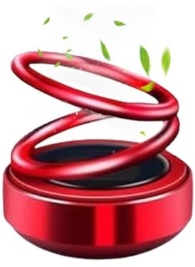2025 New Portable Kinetic Molecular Heater, Tragbare Knetische Molekularheizung, Solar Drehbar Doppelter Ring Aufhängung Auto Aromatherapie Ornament, Tragbare Kinetische Mini-Heizung (Rot)
