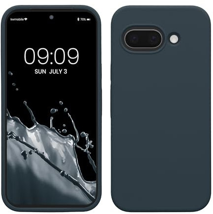 kwmobile Handyhülle für Google Pixel 9a Hülle, für Pixel 9a Case - Hülle Silikon - kabelloses Laden - Dunkler Schiefer