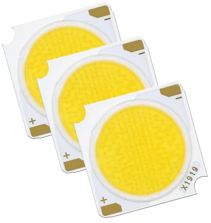 LIGHBIB LED COB CRI≥90 High Lumen LED Diode Bridgelux Chip 10W 20W 30W 40W 50W 19 * 19mm LED Strahler Downlight Reparatur Teile,Natürliches Weiß 4000K,20W 600mA 3St