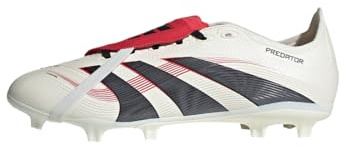 Adidas Predator League Fold-Over Tongue Firm Multi Ground Football Boots, Fußballschuhe Unisex-Erwachsene, EU, Off White Core Black Pure Ruby, 40 EU