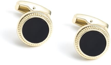 Bouton Manchette Femme, Boutons de Manchette pour Homme Rond Simple Or Noir Bouton de Manchette Femme